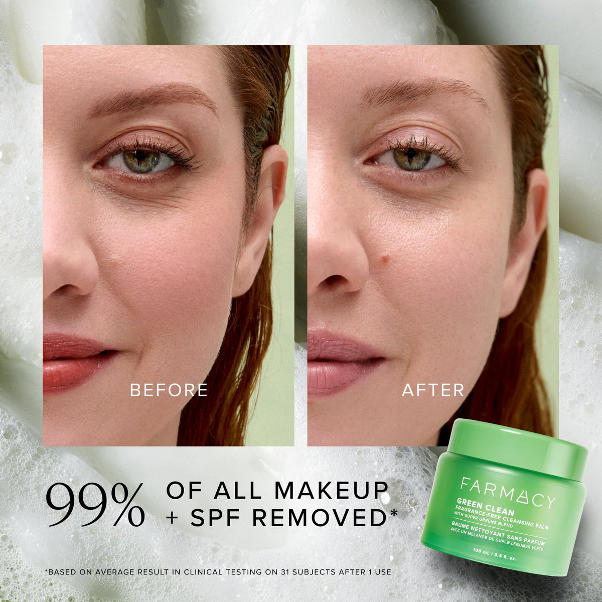 Farmacy product packaging label with ingredient callouts delivering transparency