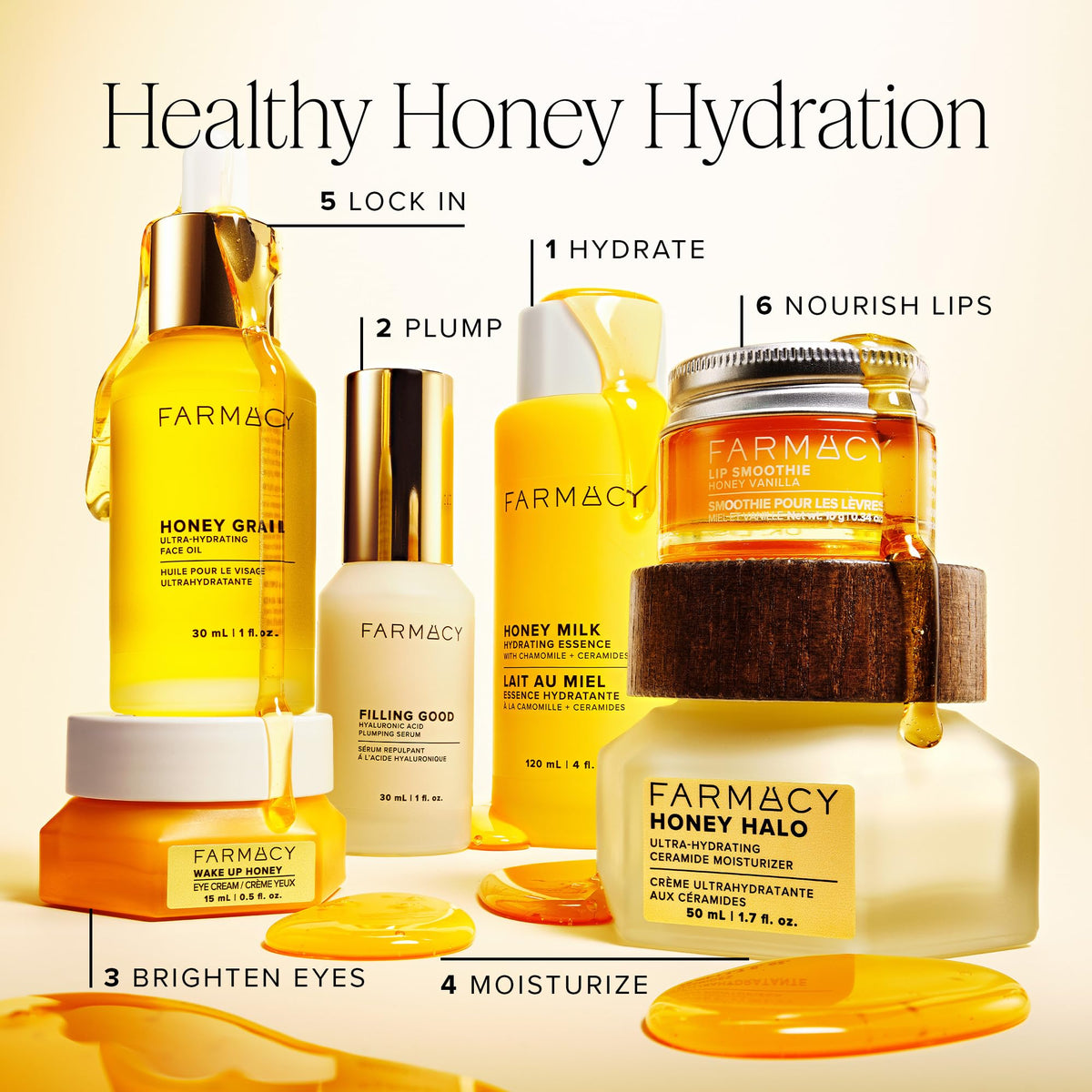 Farmacy applying oil to face demonstrating hydration and a healthy-looking glow