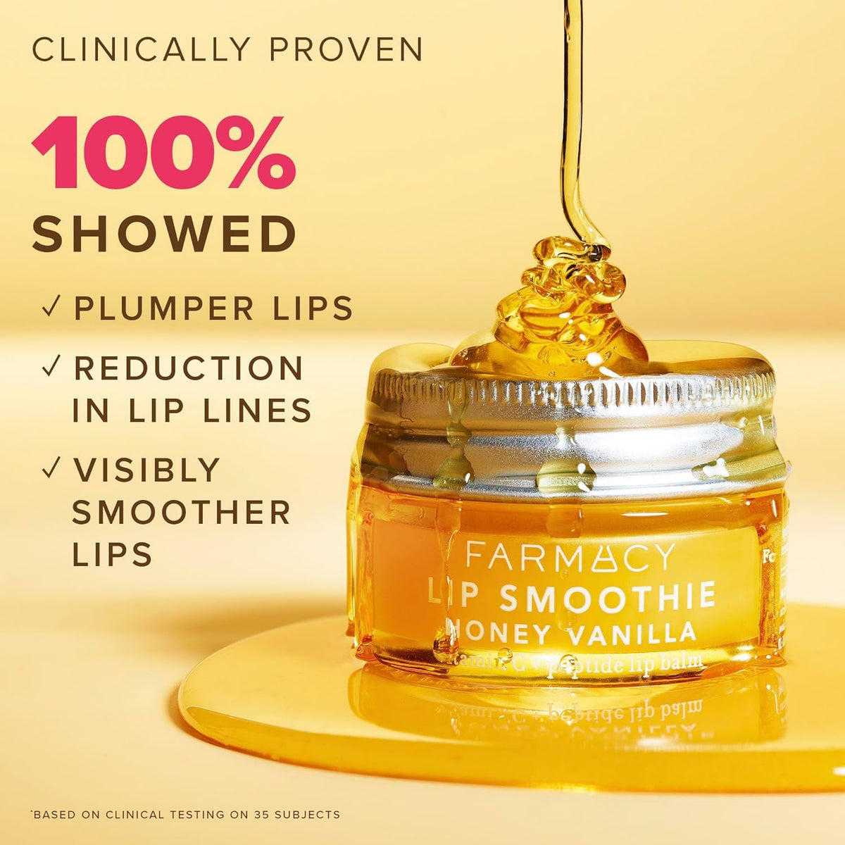 Farmacy open tube texture close-up highlighting smooth balm and easy glide