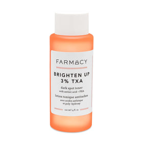 Farmacy front packaging showing bottle and clear brightening toner benefits