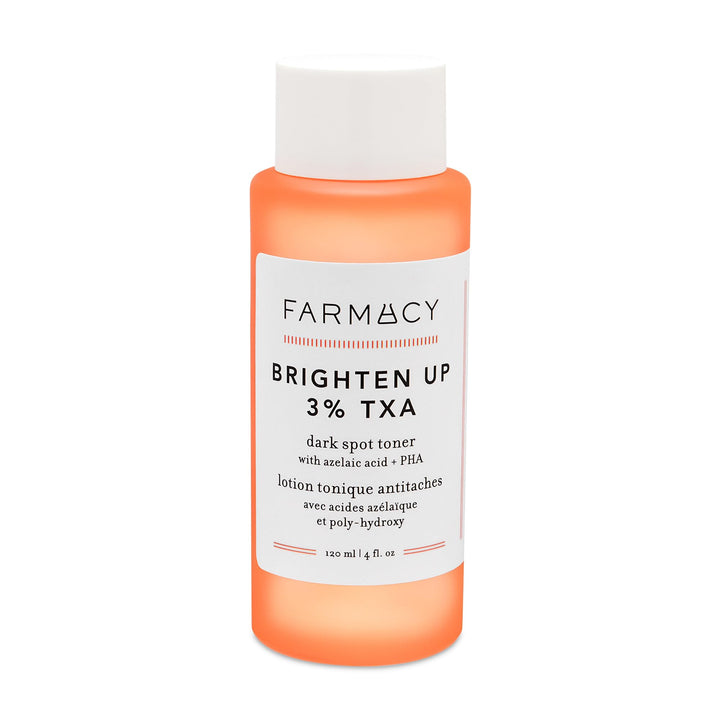 Farmacy front packaging showing bottle and clear brightening toner benefits