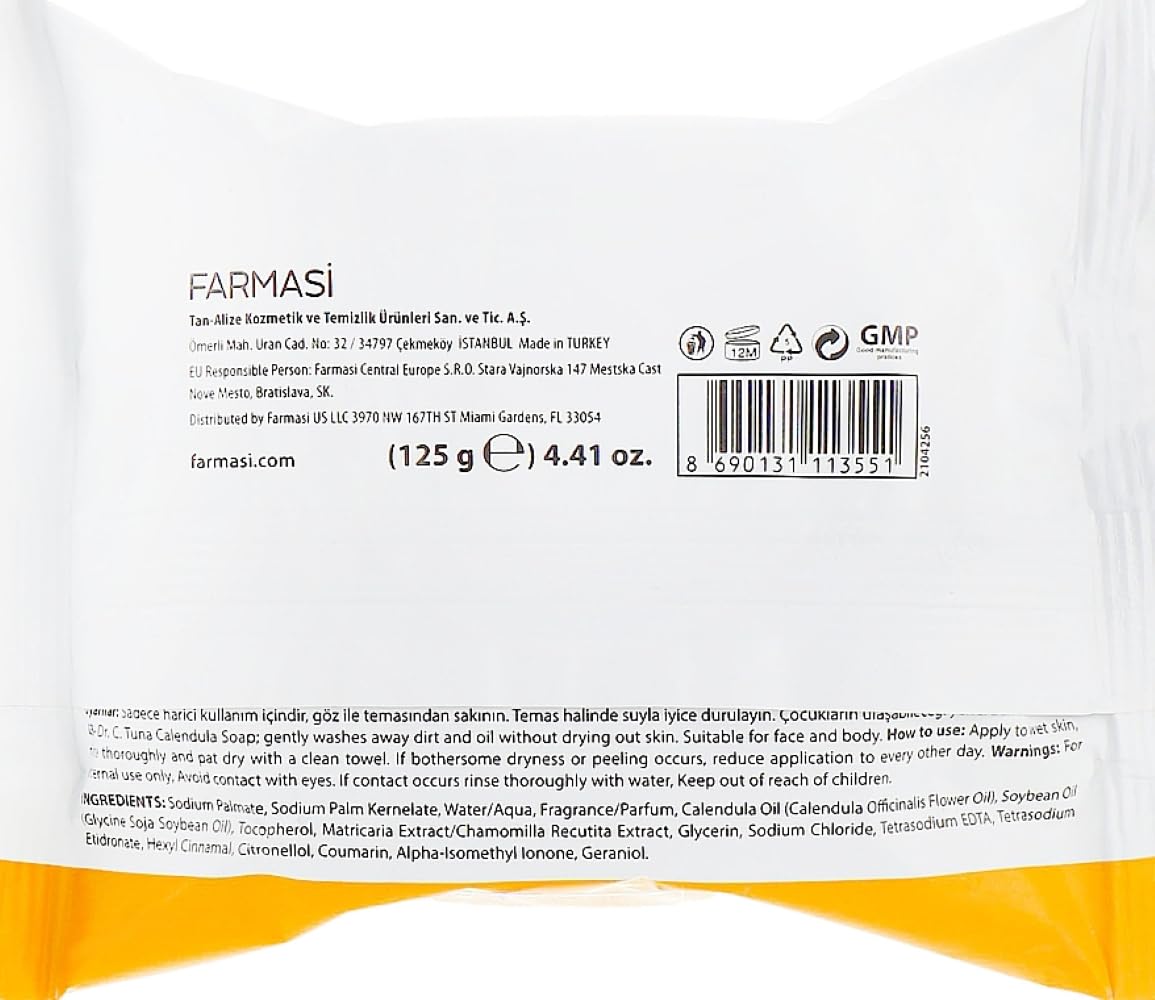 FARMASi calendula soap in bathroom setting for sustainable routine