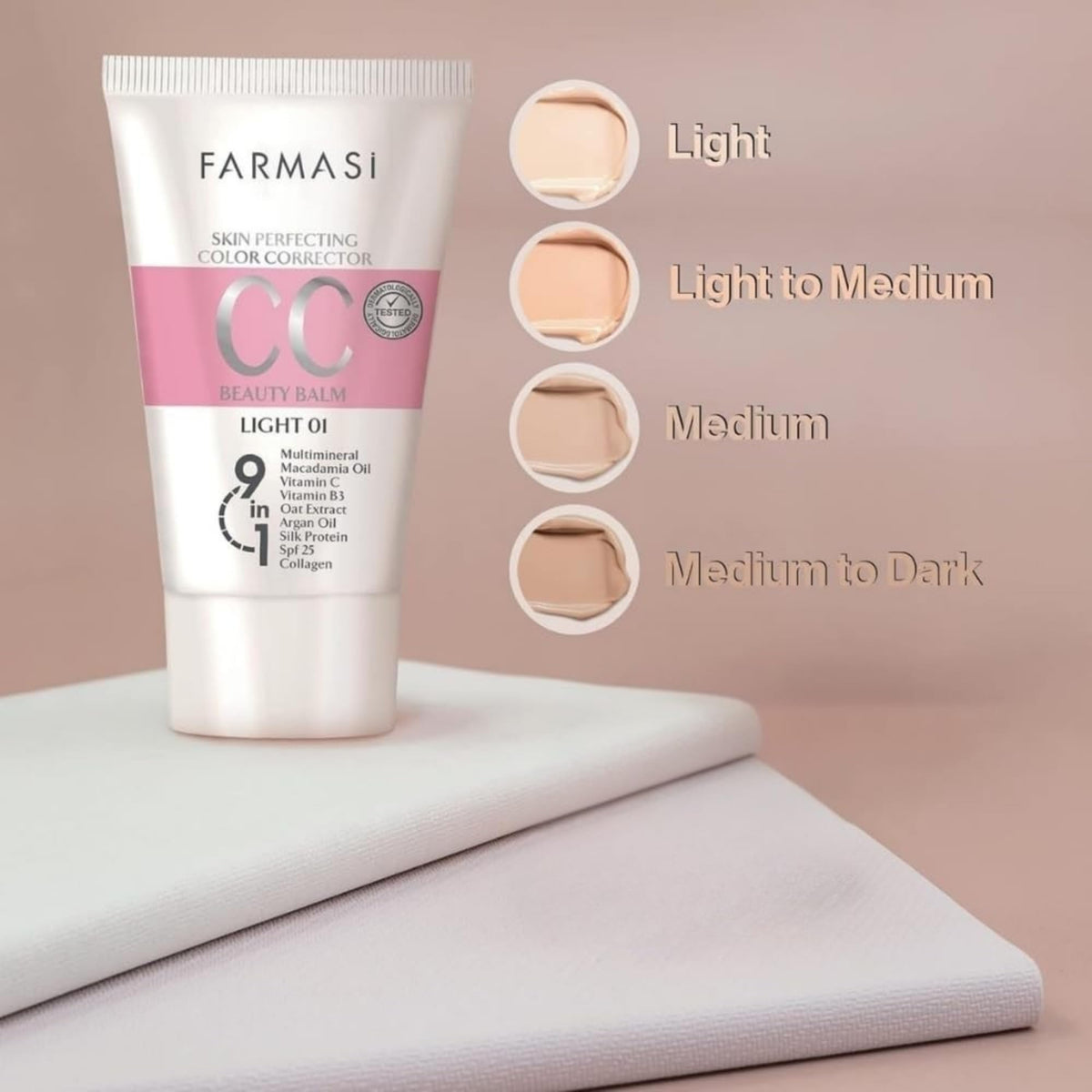 FARMASi size comparison with hand illustrating travel-friendly 1.7 fl oz benefit
