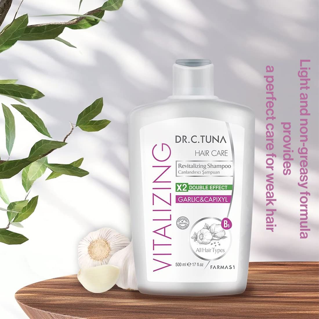 FARMASi label close-up displaying ingredients and clean formula benefits