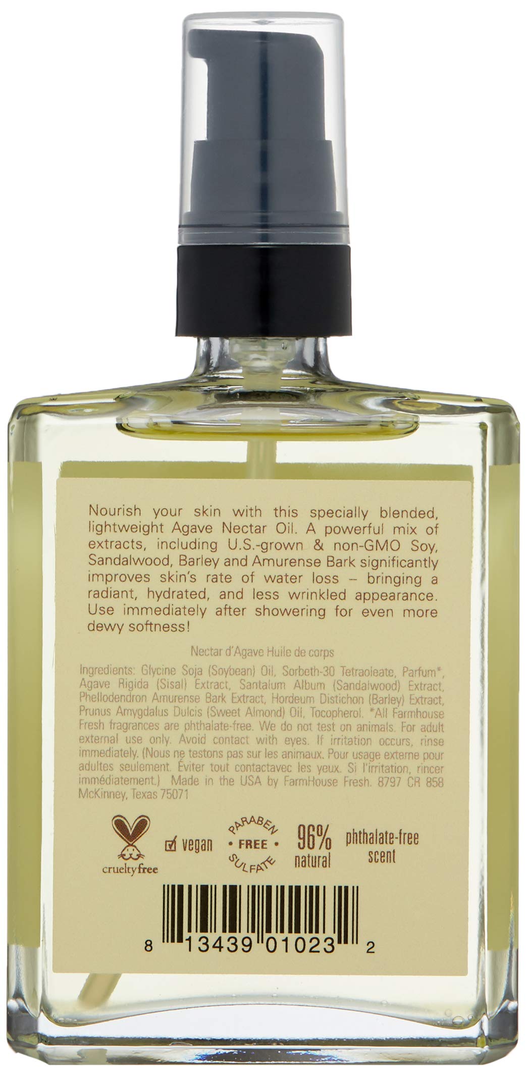 FarmHouse Fresh oil in hand texture shot demonstrating lightweight absorption and glow