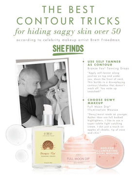 FarmHouse Fresh Full Moon Dip applied on model cheek showing subtle glow and firming effect
