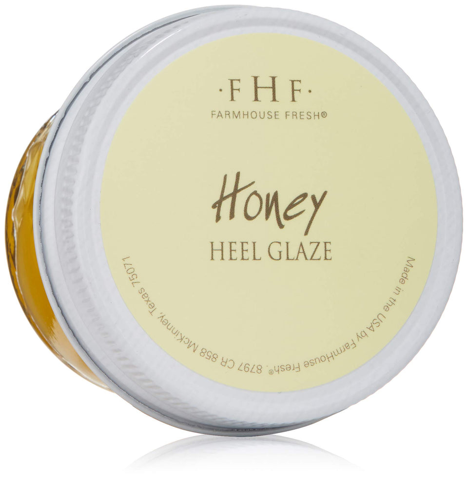 FarmHouse Fresh honey heel glaze front packaging shows jar and brush for easy application