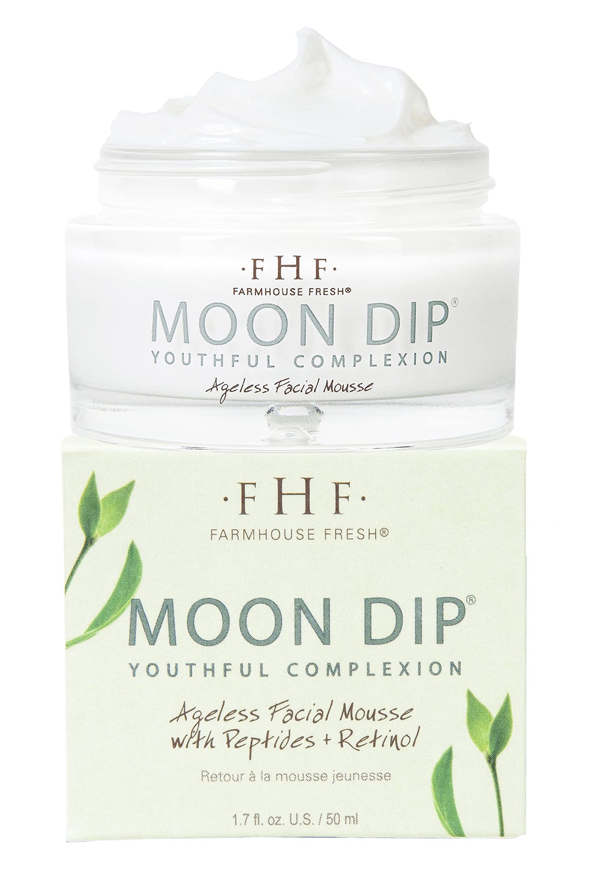 FarmHouse Fresh Moon Dip applied to cheek in lifestyle shot showing smooth hydration and matte finish