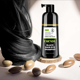Man and woman styling hair after Farndu for refreshed, natural color