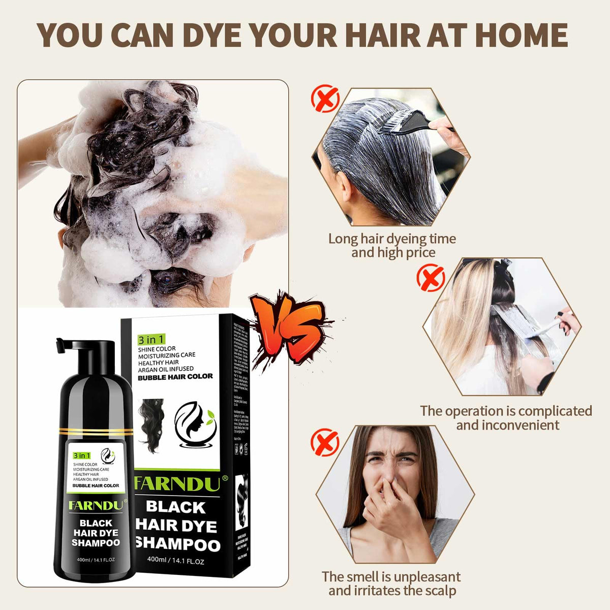 Farndu shampoo lather texture demonstrating gentle conditioning