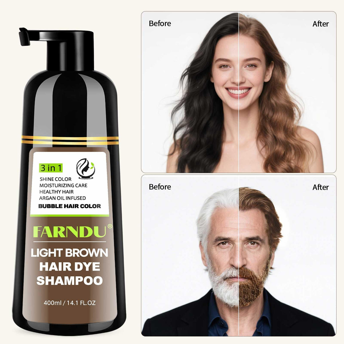 Farndu creamy shampoo lather texture demonstrating smooth coverage and gentle cleansing