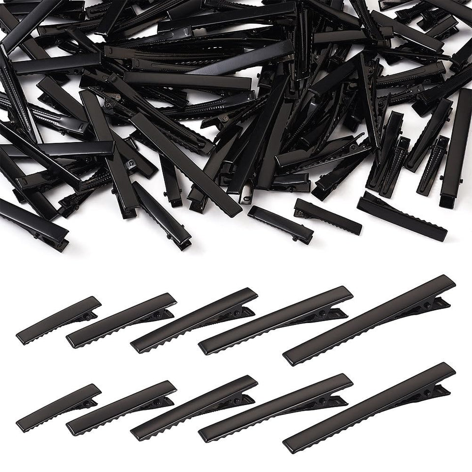 FASHEWELRY front pack of 100 black clips showing full kit and convenience