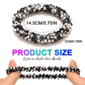 Three Fashey crystal scrunchies neatly arranged showcasing cohesive set