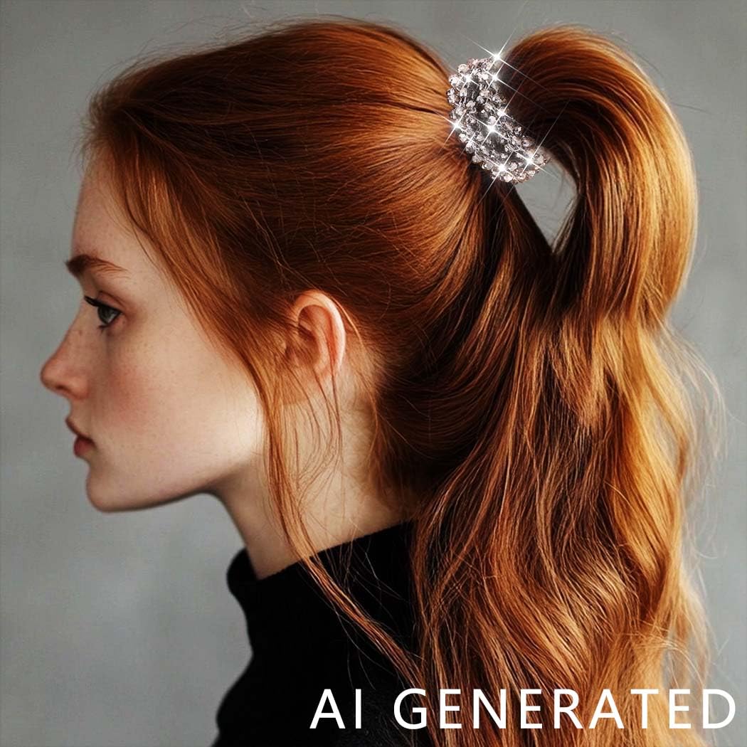 Fashey hair tie being stretched to show elastic band strength and recovery