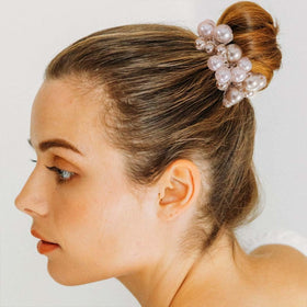 Fashey styled on bridal hairstyle showing decorative, elegant accent