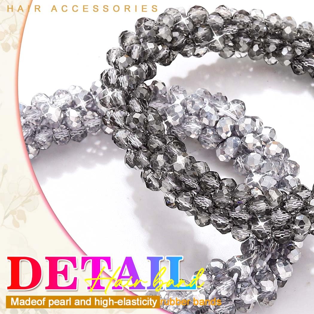 Woman wearing Fashey rhinestone ponytail demonstrating elegant everyday styling