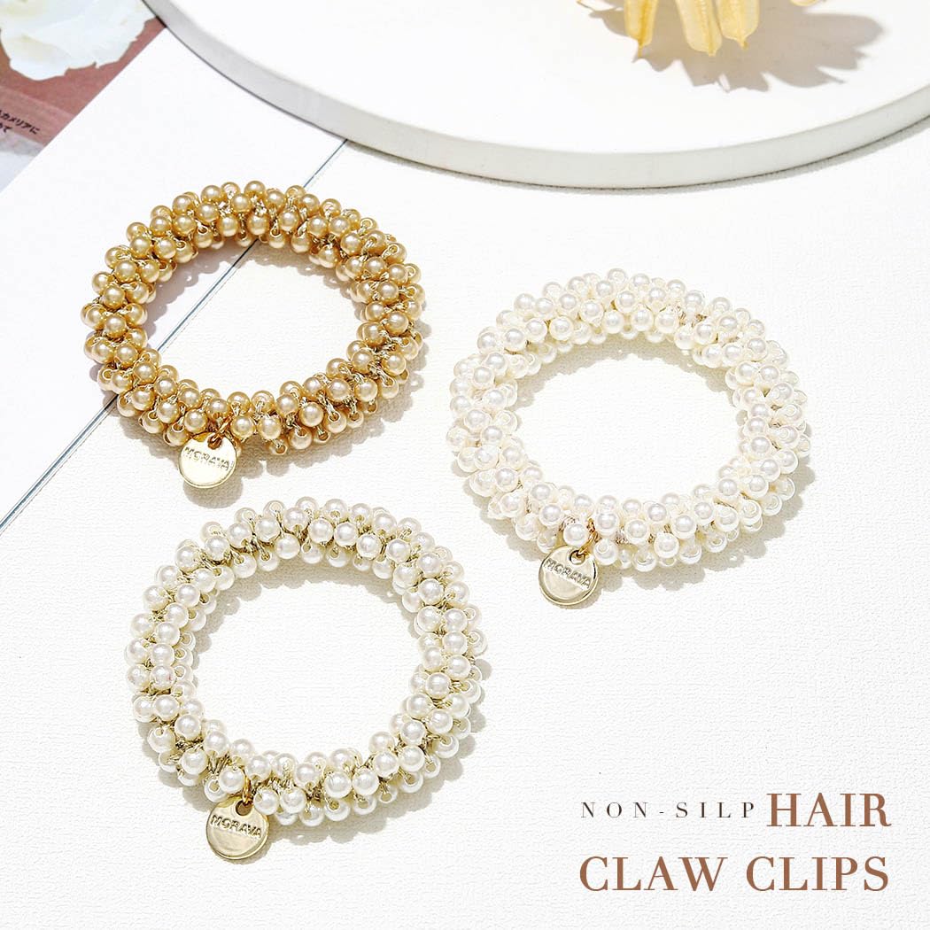 Fashey close-up of pearl and gold bead detail highlighting refined finish