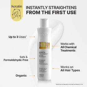 Fashion Gold application brush in hair demonstrating even coverage for results