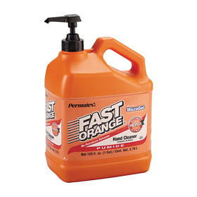 Fast Orange pump bottle front view showing label and 1-gallon size for workplace convenience
