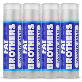 Fat Brothers front tube showing label and clean unscented design for reliable lip protection