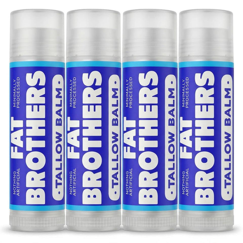 Fat Brothers front tube showing label and clean unscented design for reliable lip protection