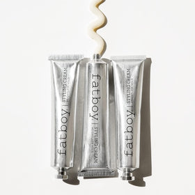 Fatboy Hair ingredients and label close-up showing color safe, paraben-free benefits