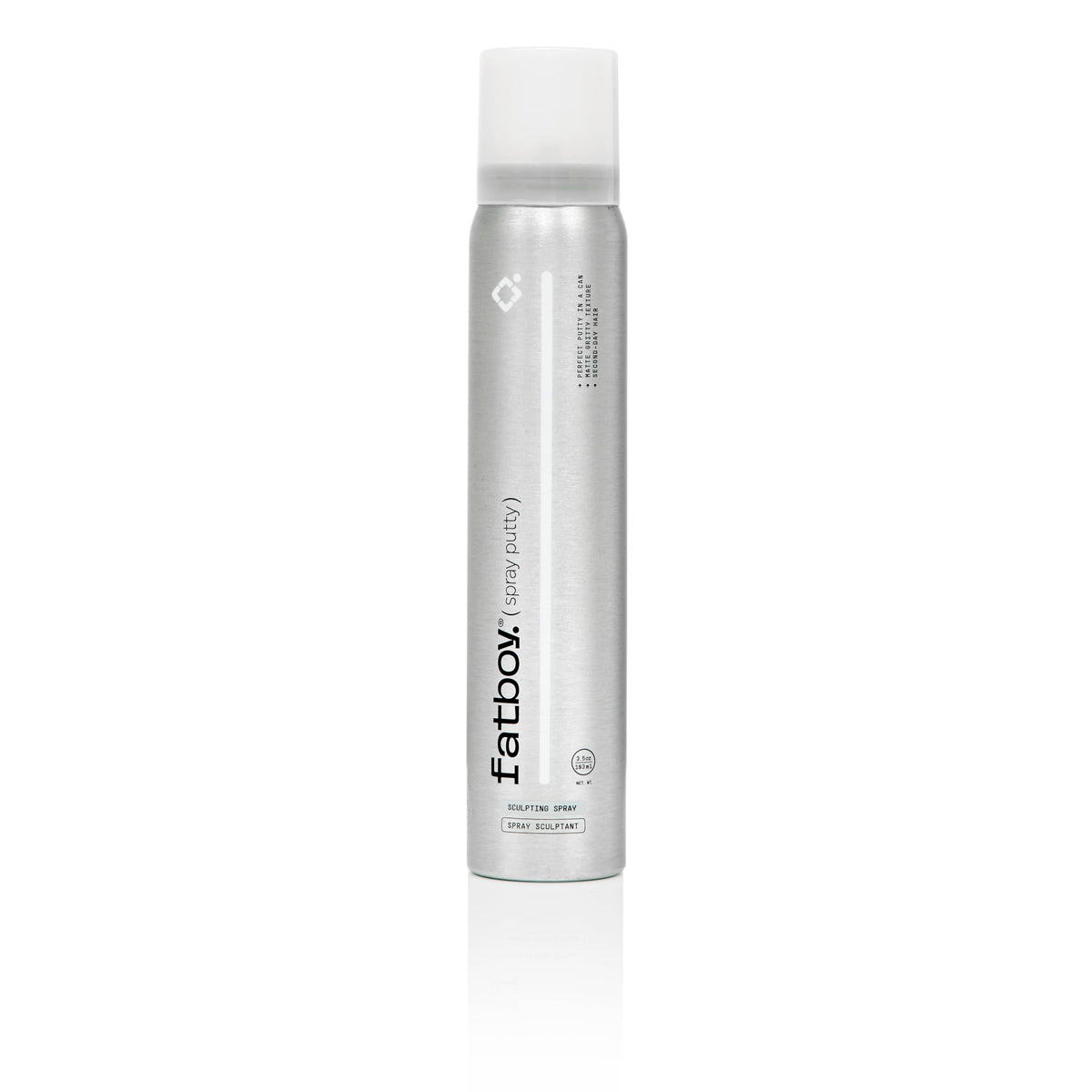Fatboy Hair front packaging showing can and matte finish benefit