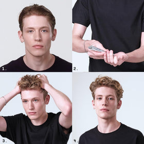Fatboy Hair styling with blow dryer showing heat protection and enhanced volume while styling