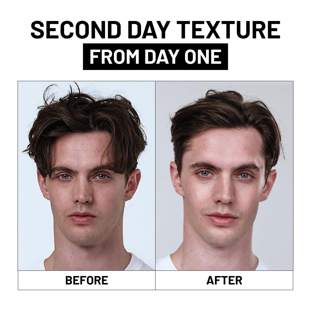 Fatboy Hair perfect putty styled short hair side profile showing natural matte texture