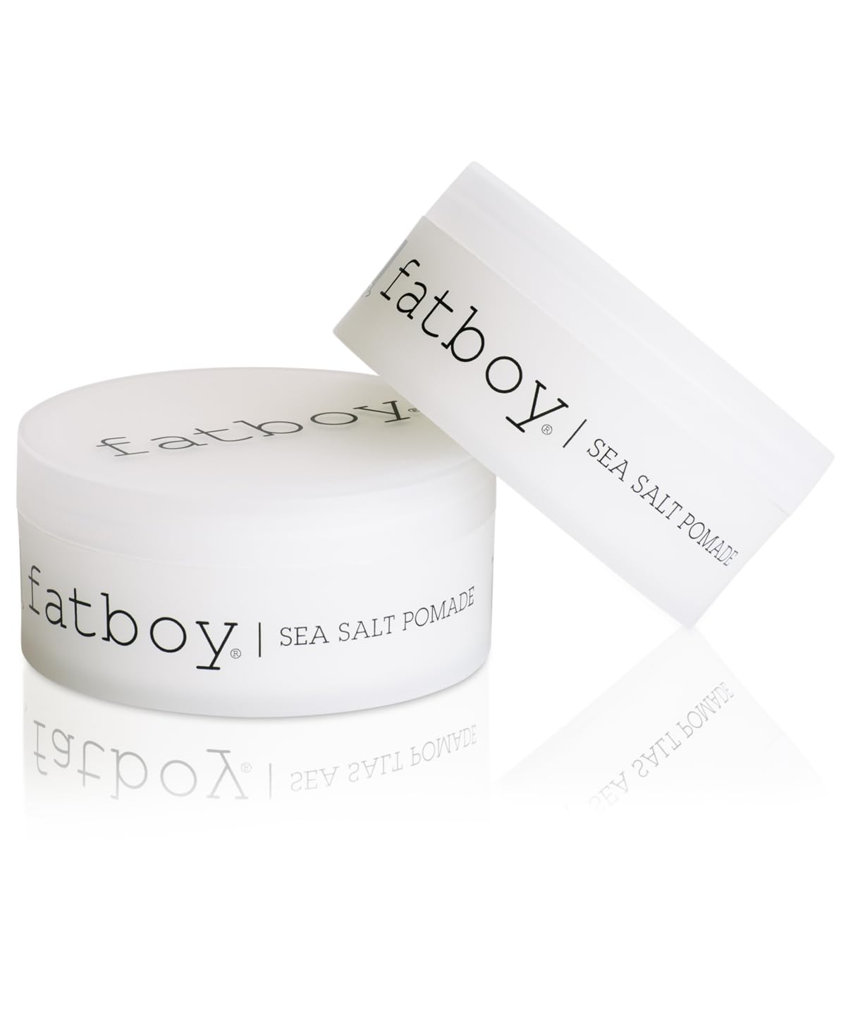 Fatboy Sea Salt Pomade next to a 2.6 oz ruler for scale and portable convenience