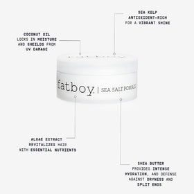 Fatboy Sea Salt Pomade finished hairstyle showing tousled beach waves and natural texture