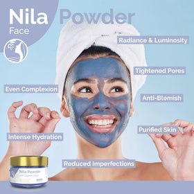 Fatima's Garden close-up of fine Nila powder texture, highlights smooth blendability benefit