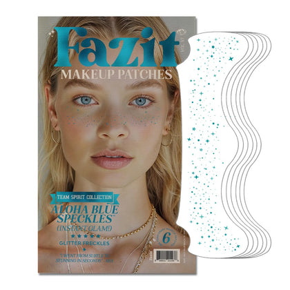 Fazit front packaging showing six glitter freckle patches and clear instructions