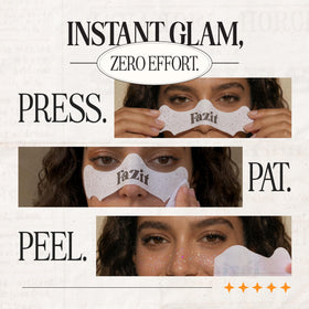 Fazit application on cheek demonstrating easy press-and-peel benefit