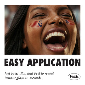 Fazit application step showing press dab peel method for easy, no-mess use
