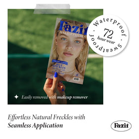 Fazit glitter freckles on face creating festival-ready camera-ready glow