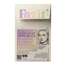 Close-up of Fazit candy heart texture highlighting glitter finish and precise edges for smooth wear