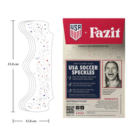 Fazit close-up of red blue silver glitter texture highlighting bold color payoff