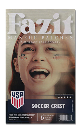Fazit front packaging showing six glitter crest stickers and benefits