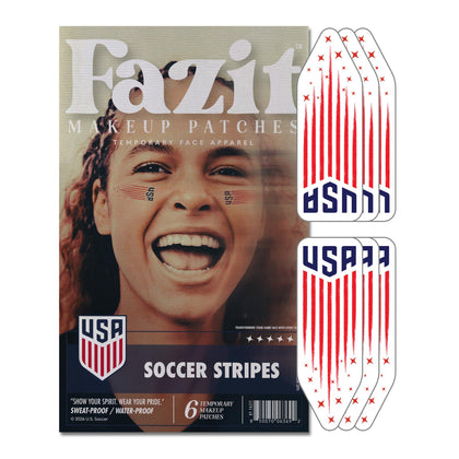 Fazit front packaging showing patriotic glitter patches and bold colors for quick wear