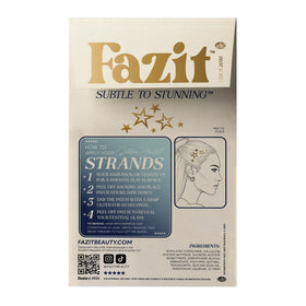Fazit close-up texture of gold speckles showcasing secure adhesive and shimmer