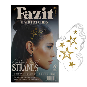 Fazit front packaging showing golden starlet patches and brand benefit of clear display