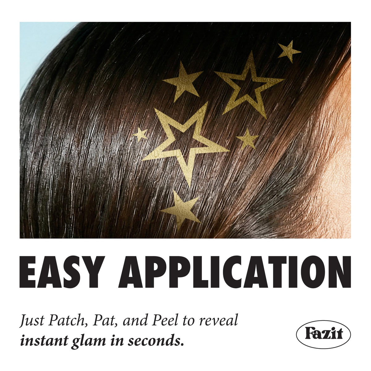 Fazit applied on festival face highlighting brand sparkle that resists movement
