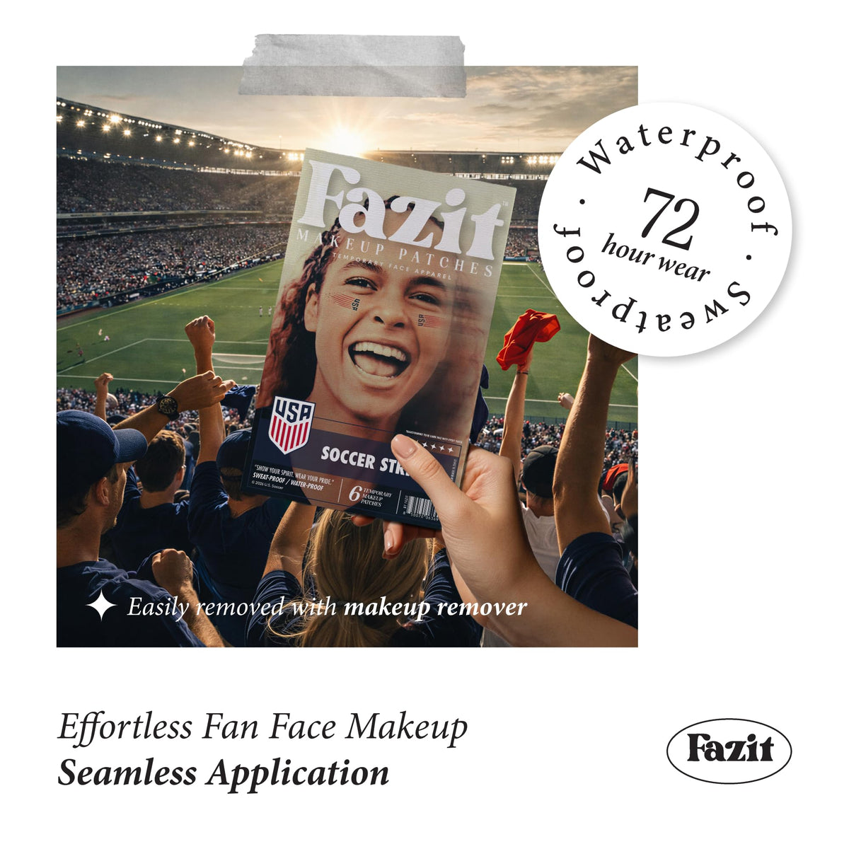 Fazit worn by fan in stadium offering long-lasting, sweat-resistant team spirit