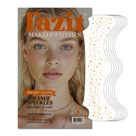 Fazit front packaging showing six glitter freckle patches and product benefits
