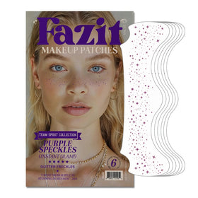 Fazit front packaging showing six glitter freckle patches and festival-ready design