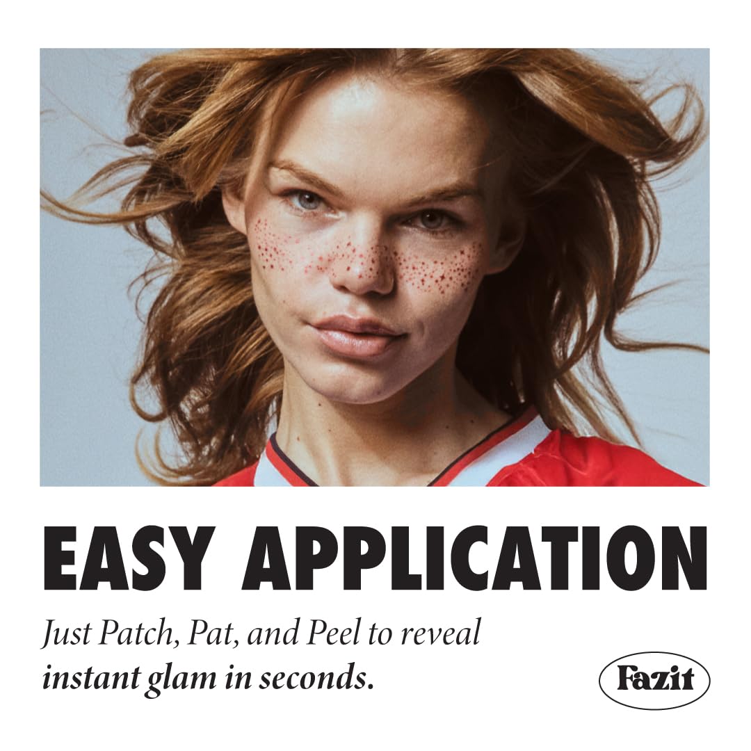 Fazit application on cheek demonstrating patch placement and instant shimmer for photo-ready looks benefit