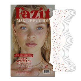 Fazit front packaging showing six glitter freckle patches and clear instructions benefit quick application