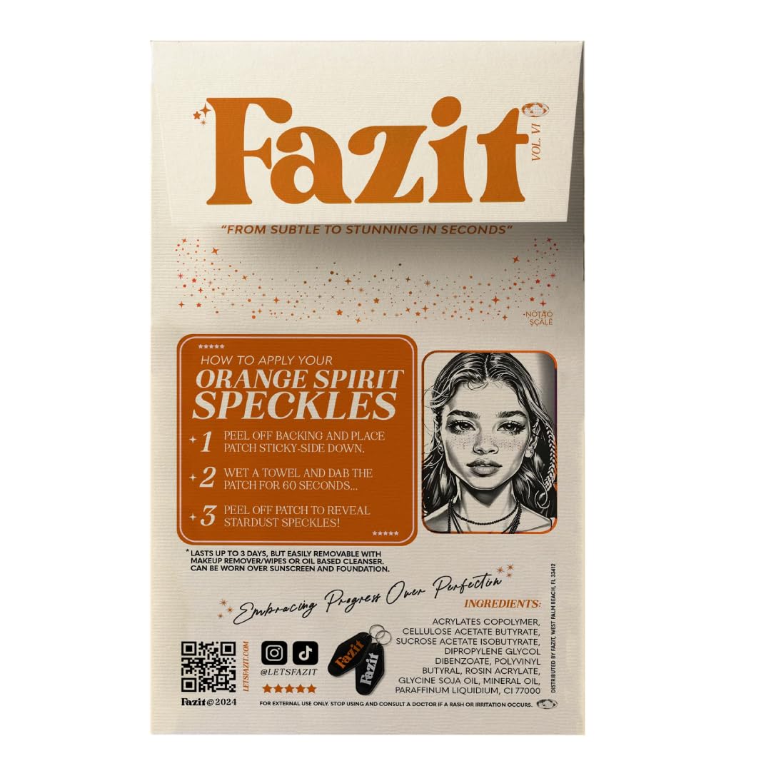 Fazit close-up of patch texture highlighting orange speckles and shimmer