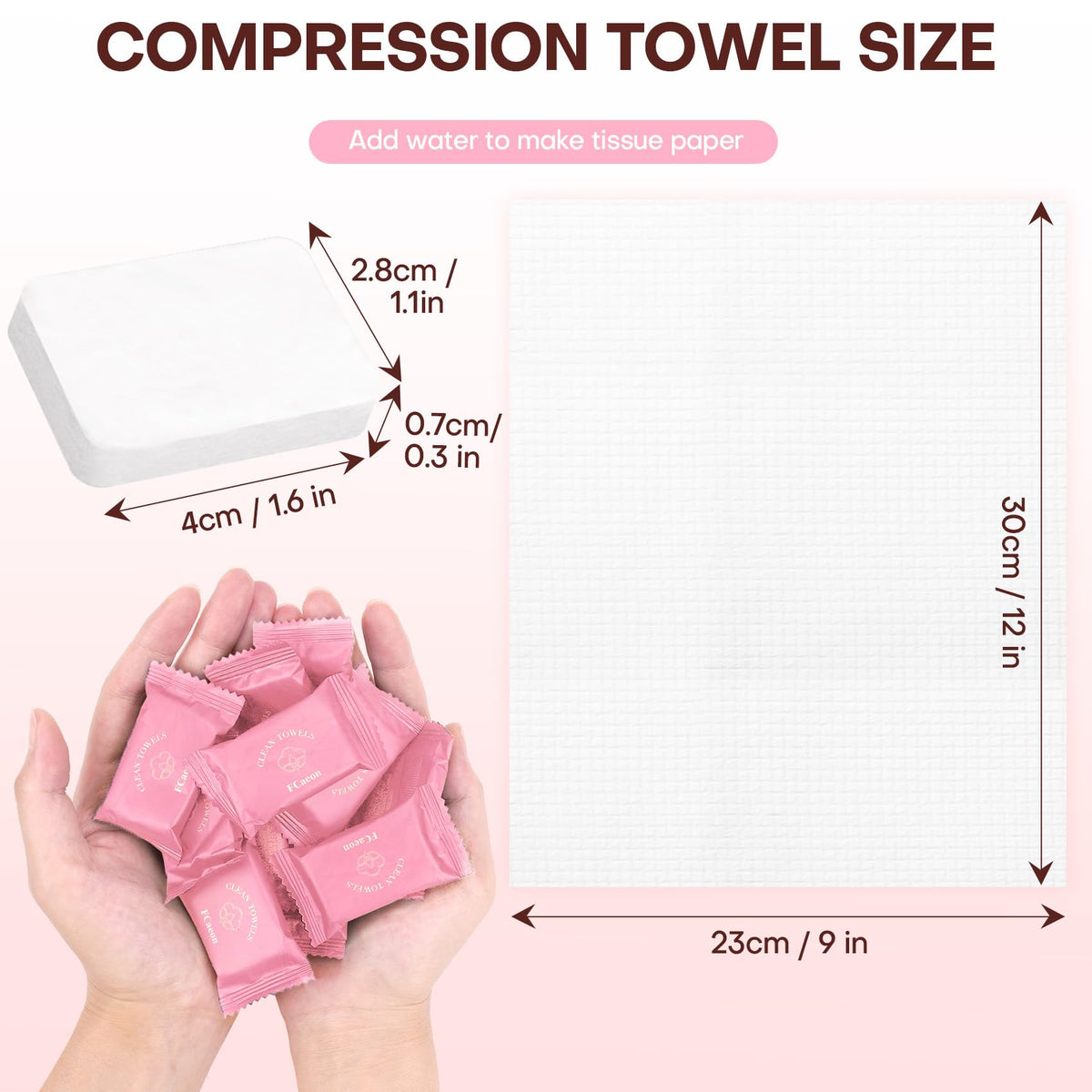 FCaeon expanded 12x9 inch towel laid flat showing soft absorbent surface